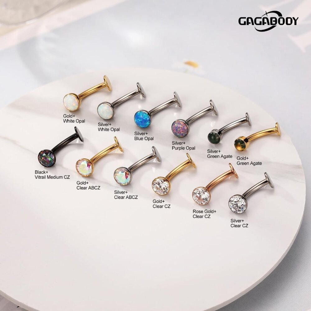 Titanium Belly Button Ring 14g Floating Disc Cz N… - image 2